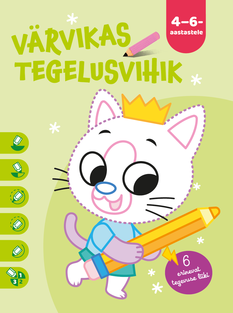 Värvikas tegelusvihik 4 – 6-aastastele. Kass