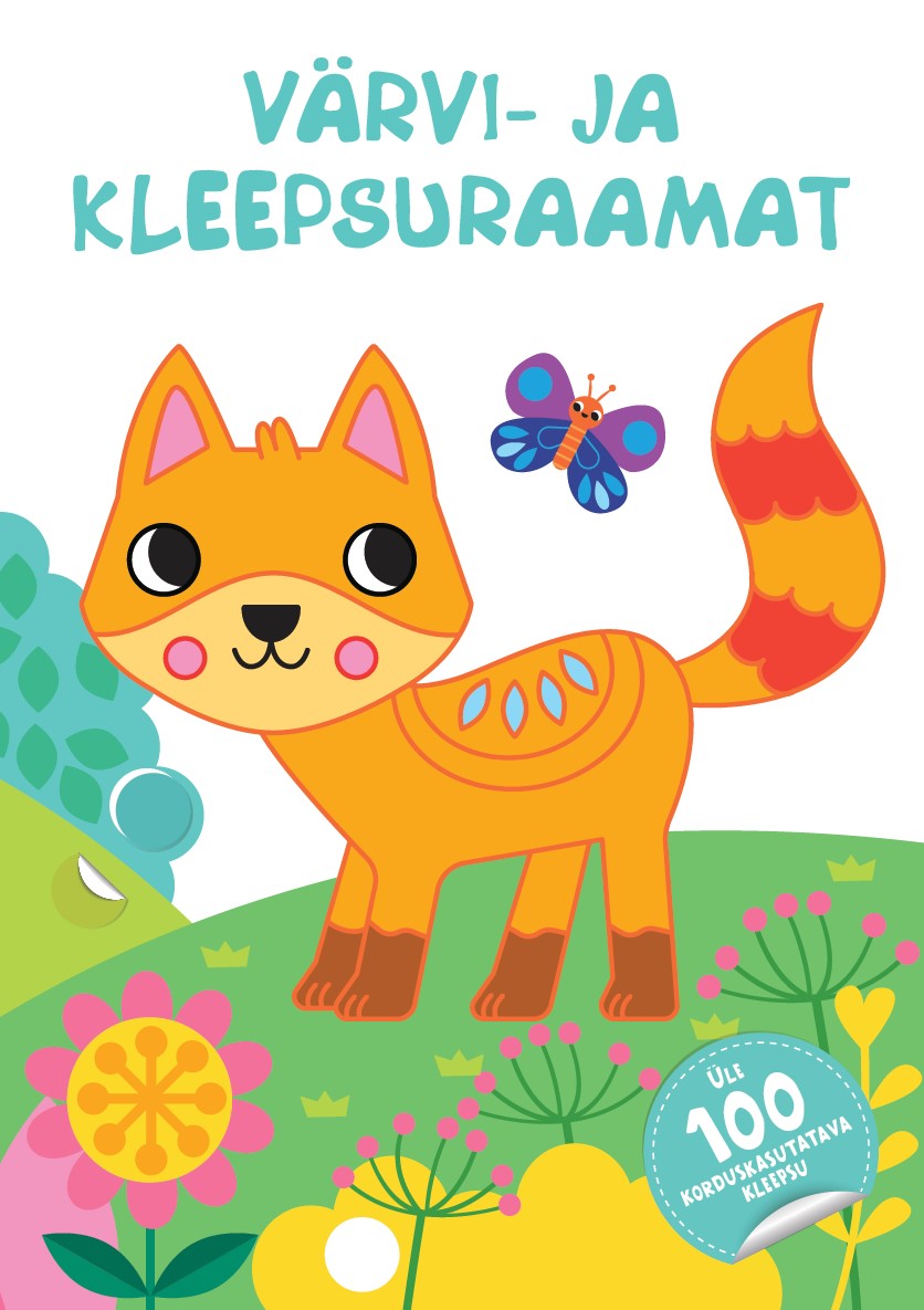 Värvi- ja kleepsuraamat. Kass