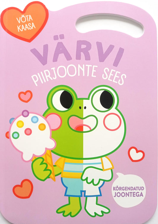 Värvi piirjoonte sees. Konn